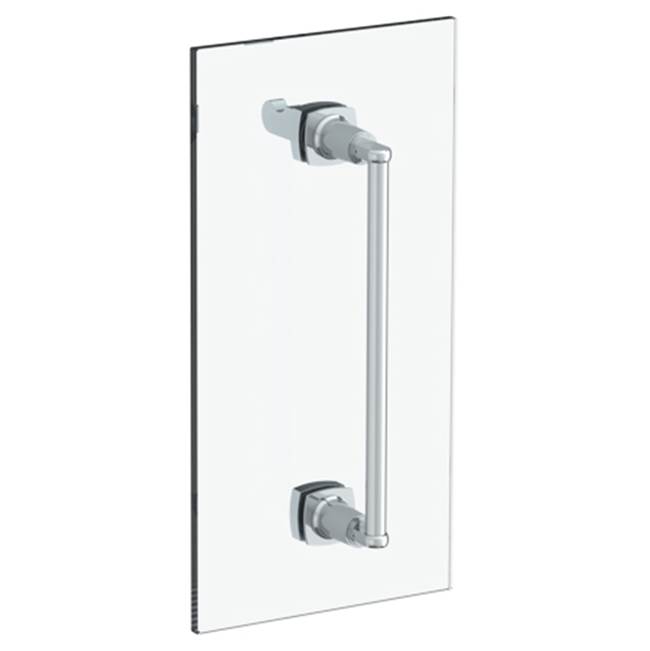 Watermark H-Line 12” shower door pull with knob/ glass mount towel bar with hook