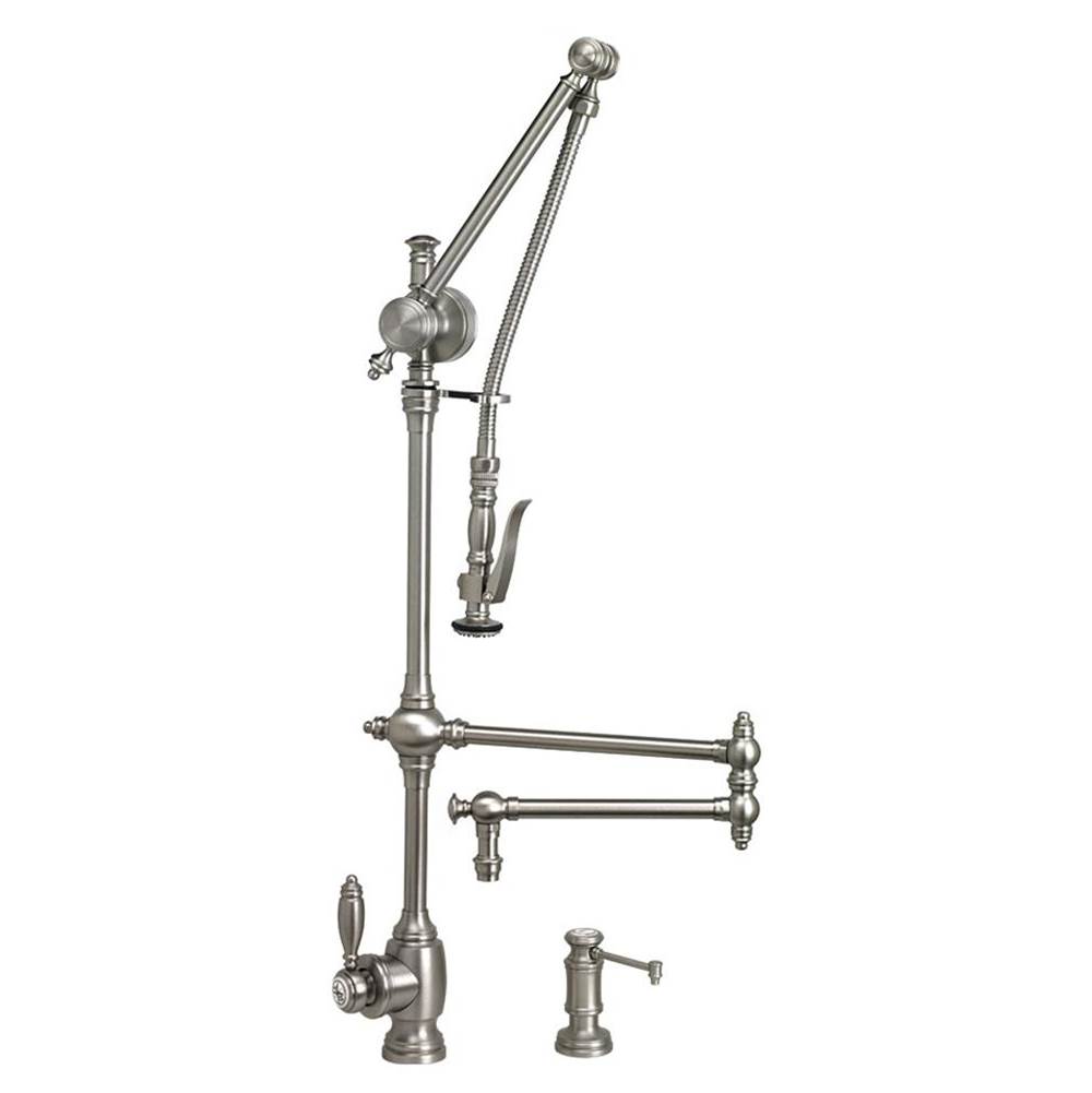 Waterstone Waterstone Traditional Gantry Pulldown Faucet - 18'' Articulated Spout - 2pc. Suite