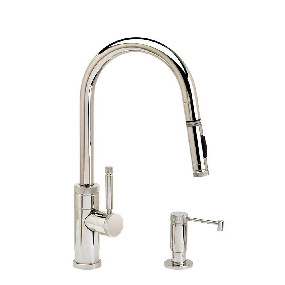 Waterstone Waterstone Industrial Prep Size PLP Pulldown Faucet - Toggle Sprayer - Angled Spout - 2pc. Suite