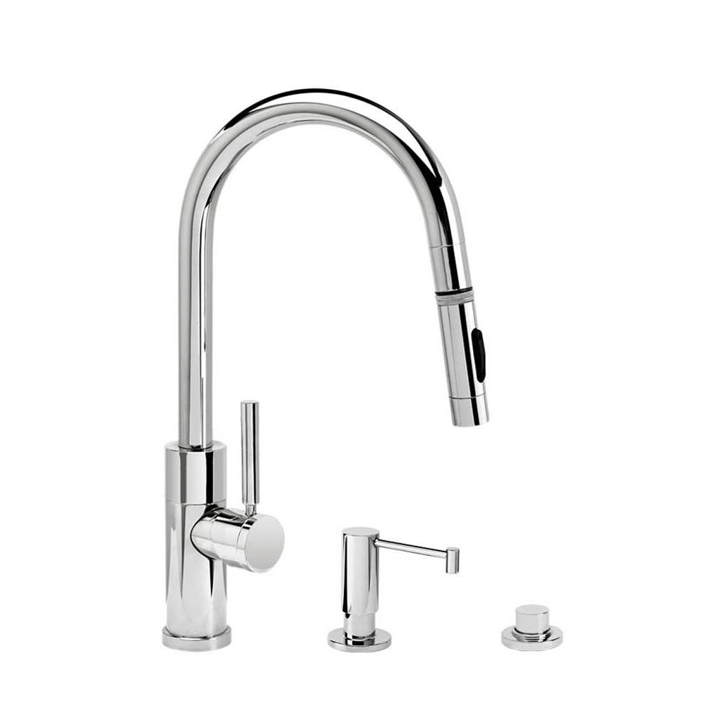 Waterstone Waterstone Modern Prep Size PLP Pulldown Faucet - Toggle Sprayer - Angled Spout - 3pc. Suite