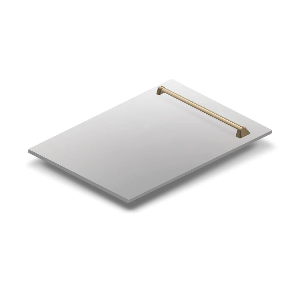 Z-Line 18'' Autograph Edition Tallac Dishwasher Panel in Stainless Steel with Champagne Bronze Handle