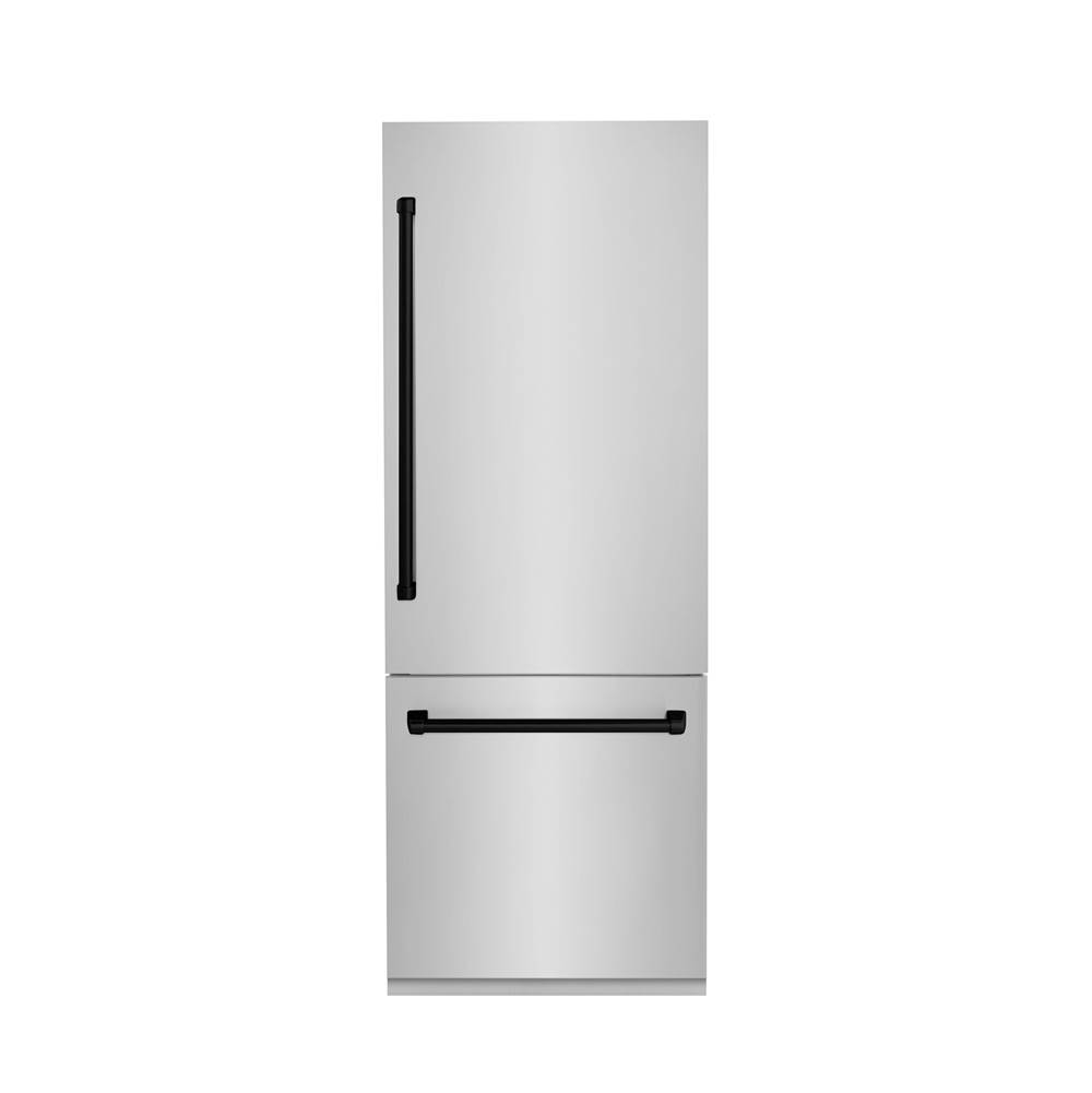 Z-Line 30 Autograph Edition 16.1 cu. ft. Built-in 2-Door Bottom Freezer Refrigerator with Internal Water and Ice Dispenser in Stainless Steel with Matte Black Accents