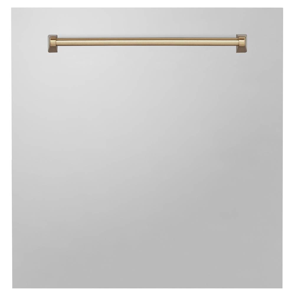 Z-Line 24'' Autograph Edition Monument Dishwasher Panel in Stainless Steel with Champagne Bronze Handle