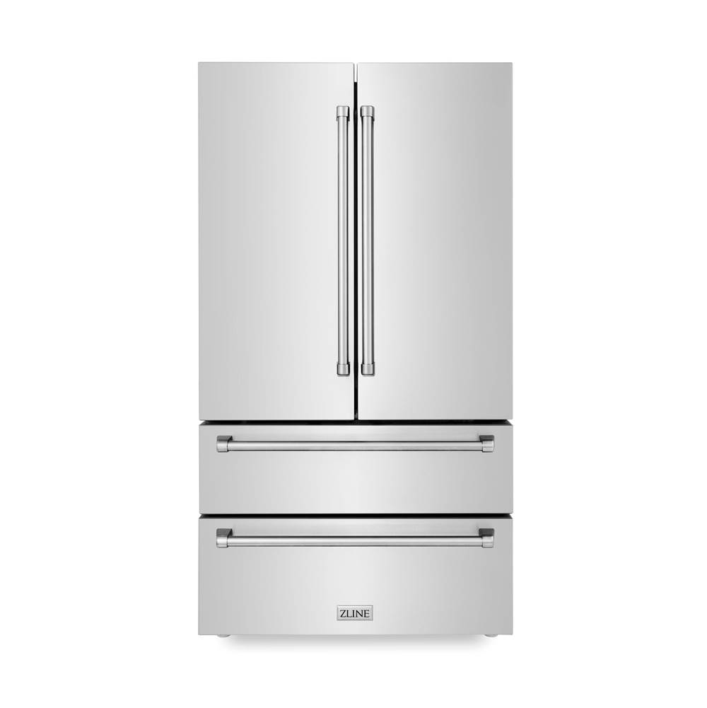 Z-Line 36'' 22.5 cu. ft Freestanding French Door Refrigerator with Ice Maker in Fingerprint Resistant Stainless Steel