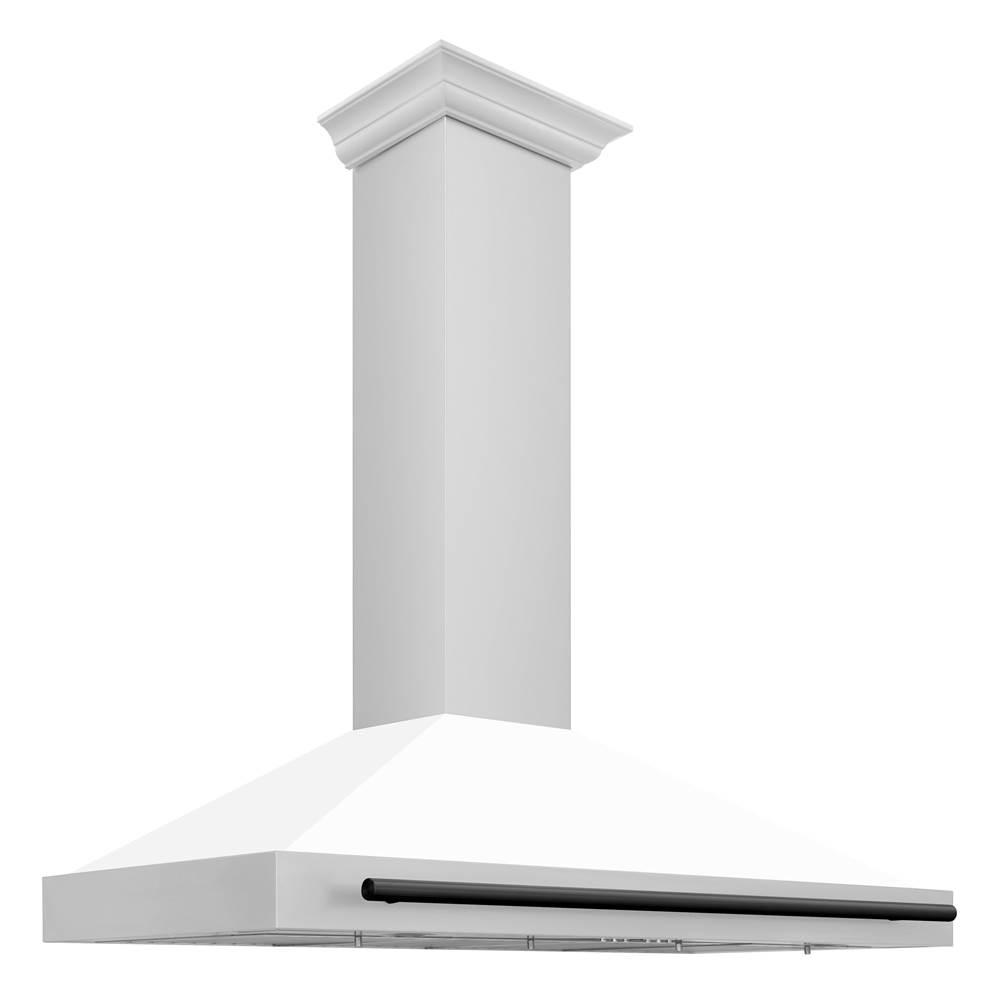 Z-Line 48'' Autograph Edition Stainless Steel Range Hood with White Matte Shell and Matte Black Accents