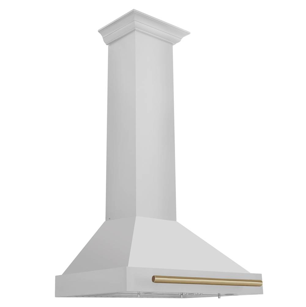 Z-Line 30'' Autograph Edition Stainless Steel Range Hood with Stainless Steel Shell and Champagne Bronze Accents