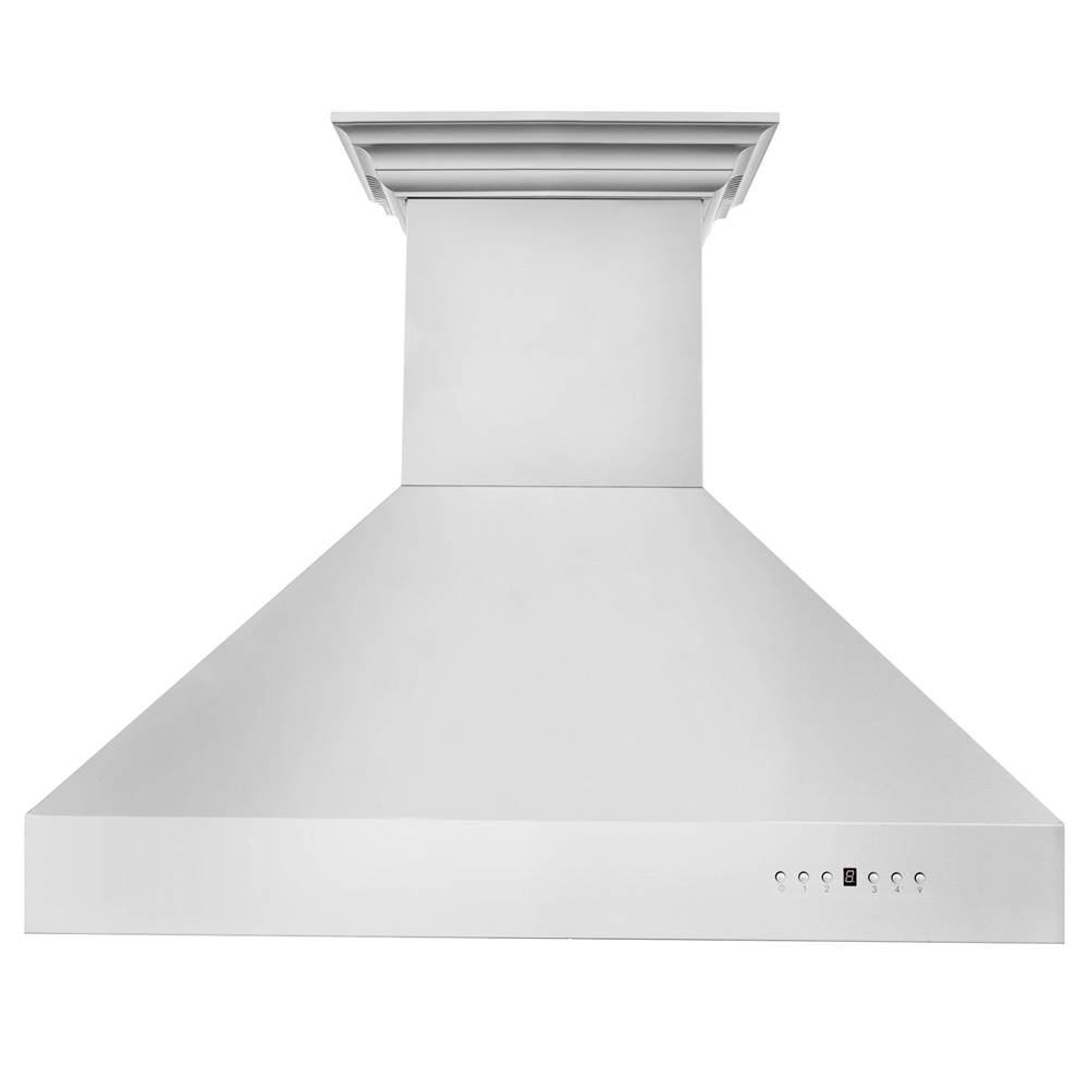 Z-Line 48'' Professional Wall Mount Range Hood in Stainless Steel with Built-in CrownSound Bluetooth Speakers