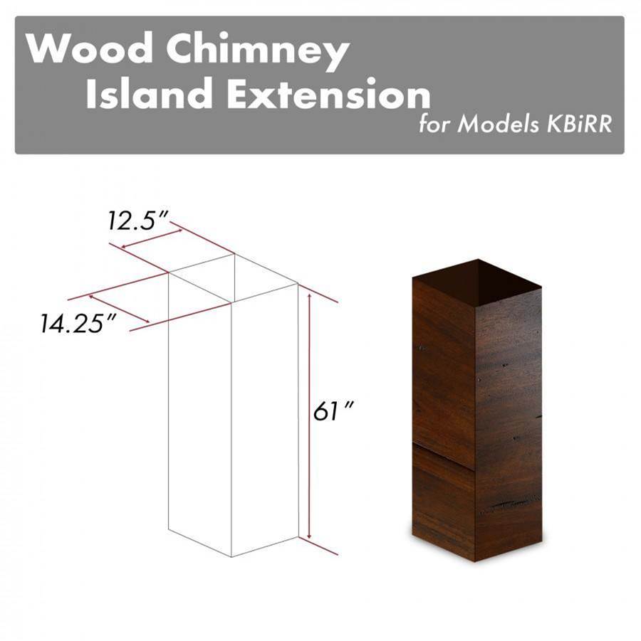 Z-Line 61'' Wooden Chimney Extension for Ceilings up to 12.5'