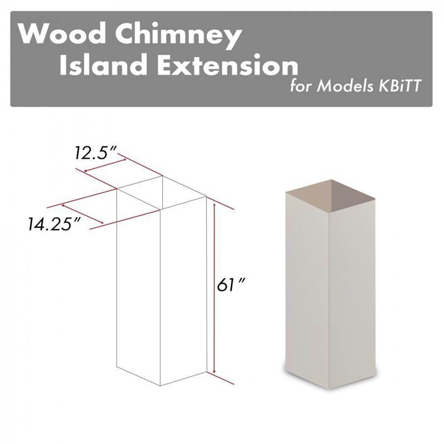 Z-Line 61'' Wooden Chimney Extension for Ceilings up to 12.5'